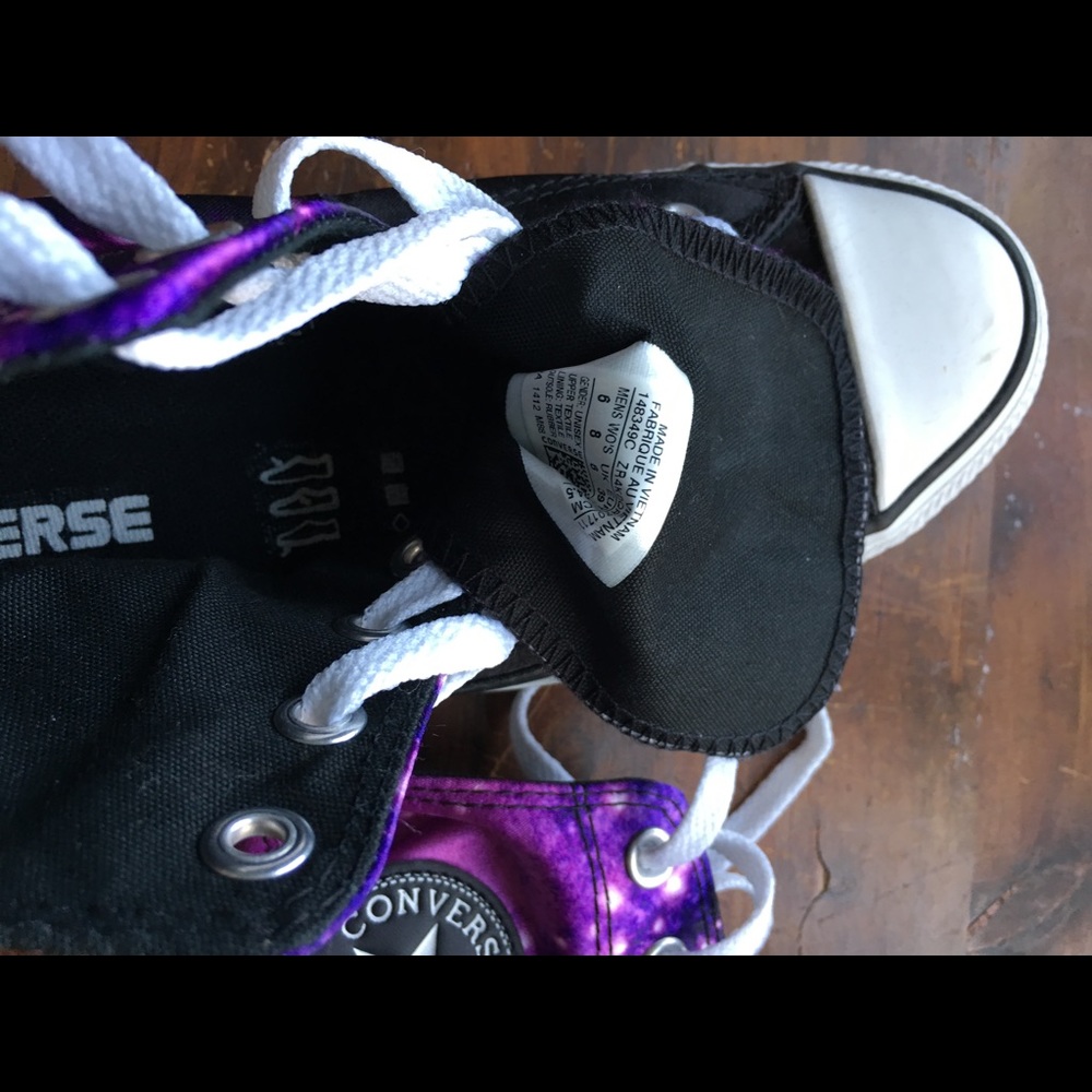 Converse Black and Purple Galaxy High-Top Sneakers - Picture 7 of 7